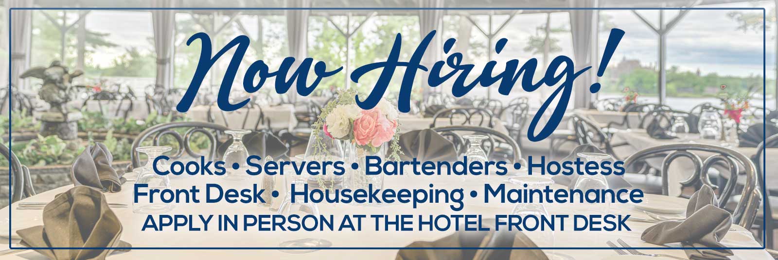 Bonnie Castle Now Hiring Web Banner
