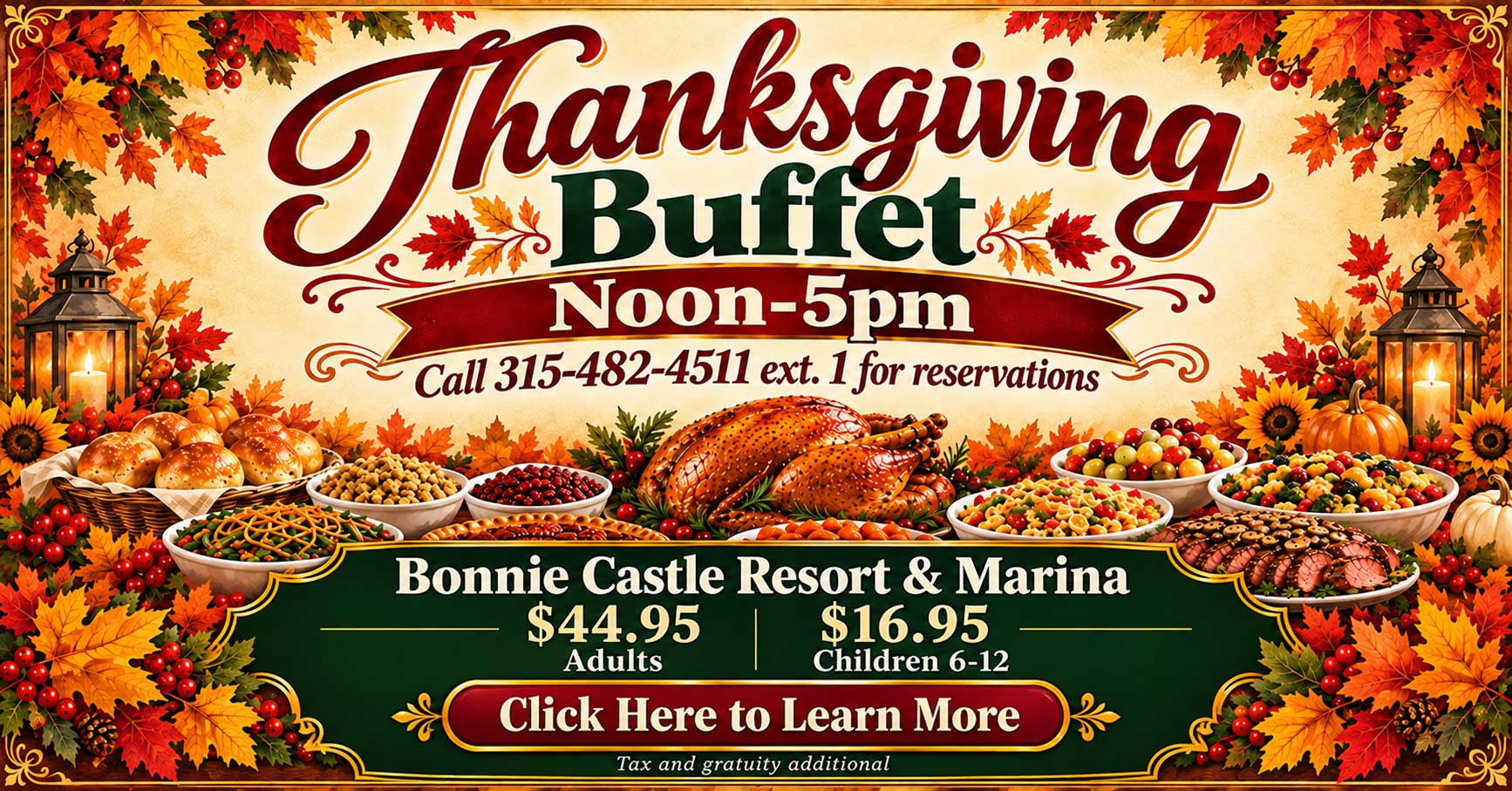 2026 Thanksgiving Buffet Bonnie Castle